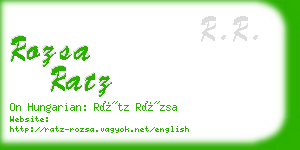 rozsa ratz business card